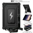 thumbnail image 7 of Case for Samsung Galaxy Tab A9+ 11.0" 2023 SM-X210 / SM-X215 / SM-X216 with Nylon Shoulder Strap, 3 in 1 Hybrid Heavy Duty Shockproof Silicone PC Tablet Cover with Kickstand Case, Black, 7 of 7