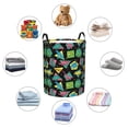 thumbnail image 3 of Lsque Geometric Dinosaur pattern Laundry Hamper Basket, Tall Woven Rope Hamper Basket for Clothes, Lightweight Storage Basket, Collapsible Waterproof-Small, 3 of 8