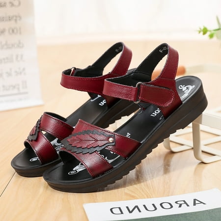 

Women‘s Anti-slip Flat Sandals Open Toe Ankle Strap Round Toe Comfy Sandals Women‘s Hook And Loop Fastener Footwear