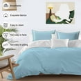 thumbnail image 3 of Soild Color Bedding Duvet Cover Set Twin Size 4 Pieces Sapphire Blue Soft Twill Plush Quilt Cover, Include 1 Duvet Cover 1 Flat Sheet And 2 Pillow, 3 of 7