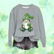 thumbnail image 4 of Camiseta de Manga Larga de la Mujer Grinch Navidad Impresa Casual con Detalle de la Manga Festiva, Camisetas de Navidad de Manga Larga de la Mujer, 4 of 5