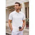 thumbnail image 3 of COOFANDY Mens Knit Polo Shirts Casual Short Sleeve Classic Polo Top Shirts Button Down Business Shirts, 3 of 10