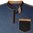 thumbnail image 7 of Men's Waffle Casual Sweatshirt Long Sleeve Stand Collar Button Pullover with Elbow Patches, 7 of 7