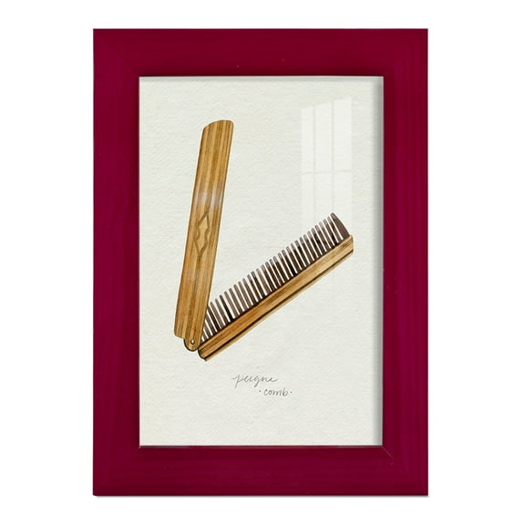 Gilded Toiletries IV - Framed Print w/glass - Cherry Red