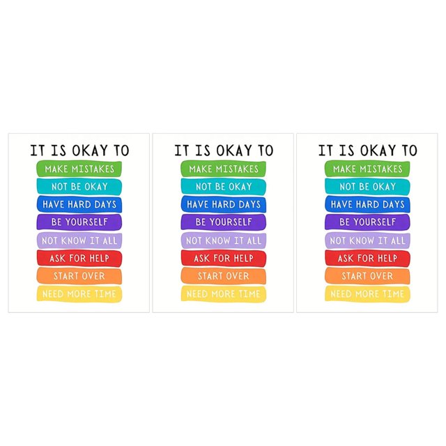 SHOWERORO Inspirational Classroom Decorations Coated Paper Decorative 3 Sheets Home Decor Parents