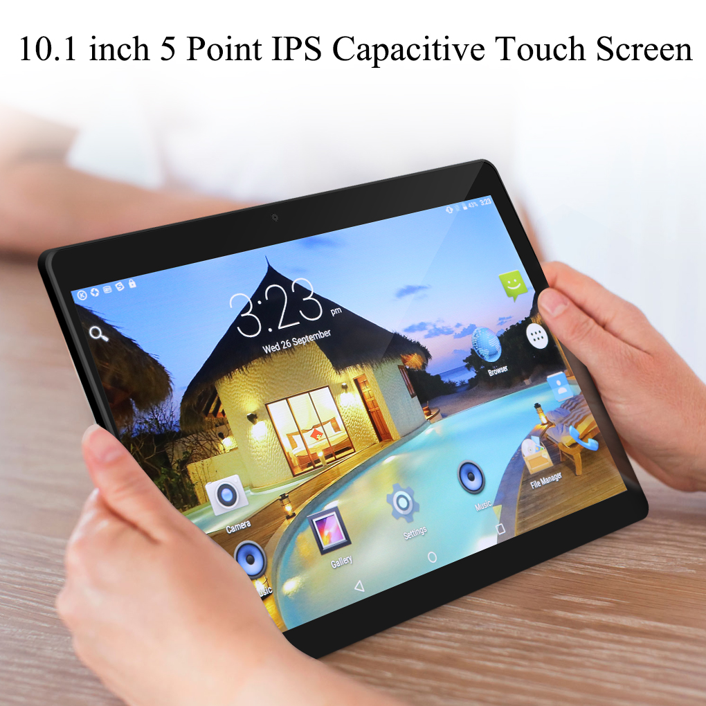 10" Tablet PC, Android 6.0 , Octa Core Processor, 4GB Memory, 64GB Storage, 8 Cores Dual Cameras 5.0MP 1280*800 IPS, Black - image 3 of 7