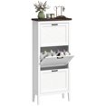 thumbnail image 1 of HOMCOM Armoire à Chaussures avec 3 Tiroirs Basculants, Armoire de Rangement pour Chaussures Étroite, Blanc, 1 of 10