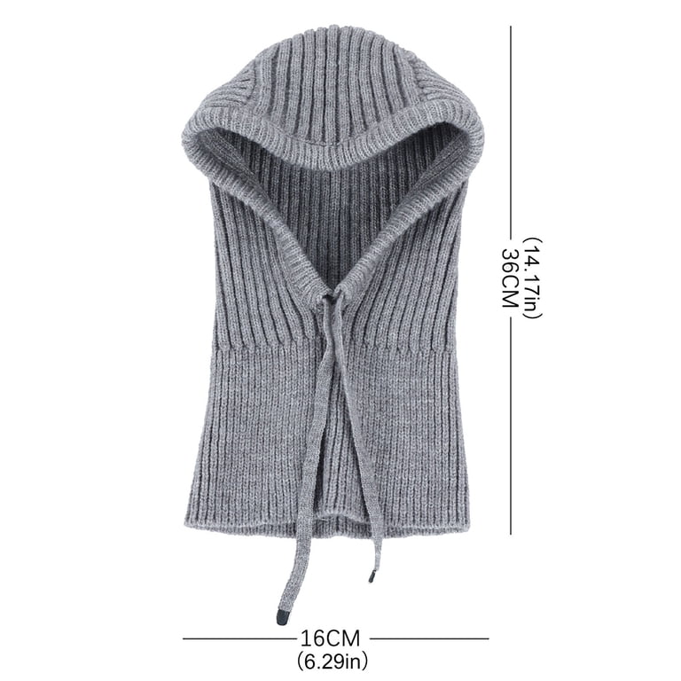 Face Cover, Duoif Knitted Hooded Scarf Winter Knit Cap Warm 