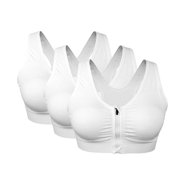 tredstone 3pieces Post Surgery Bra With Removable Pads Adjustable And Flexible For Comfort Easy To Wear White L