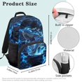 thumbnail image 7 of KUIFORTI Blue Lightning Dinosaur Print Boys Kids School Backpack 17 Inch Large Capacity with Side Pockets Suitable for Elementary Middle Students Back to School Supplies Gifts for Kids, 7 of 7