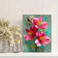 thumbnail image 2 of Elegant Pink Lily Flowers Canvas Print, Modern Floral Painting, Home Room Wall Art, 2 of 8