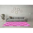 thumbnail image 3 of Ahgly Company Indoor Rectangle Checkered Purple Modern Area Rugs, 5' x 7', 3 of 4