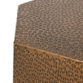 thumbnail image 4 of Spofford Indoor Modern Hammered Iron Geometric Side Table, Brushed Antique Bronze, 4 of 7