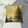 thumbnail image 2 of Leisuo Deer Throw Pillow Cover Elk in Rocky Mountains with Rocks Tree Wildlife Rectangle Pillow Cases Home Decorative Cushion Cover for Bed Sofa Brown, 2 of 5