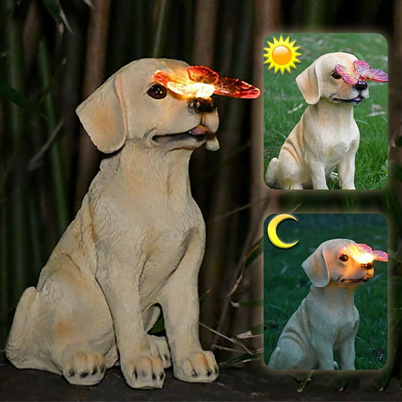 Taylonsss Clearance Garden Solar Light Outdoor Resin Dog Statue Light Garden