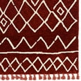 thumbnail image 3 of Marrakech Zot Rust Rug 5x7 Soft Microfiber Moroccan Design with Tassels, 3 of 5