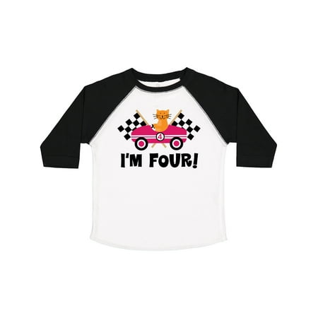 

Inktastic 4th Birthday Racing Rally Flags Gift Toddler Boy or Toddler Girl T-Shirt