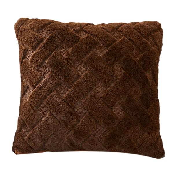 Funda de cojín de felpa, funda de almohada cuadrada con cremallera oculta para sala de estar, dormitorio, hogar, oficina, decoración