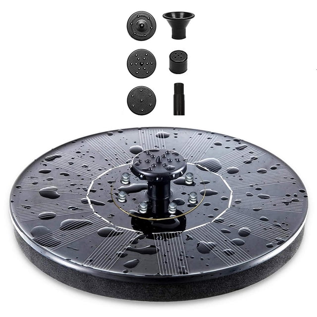 Amdohai Solar Fountain Pump with LED Lights, 2.4W 10V Solar Water Pump