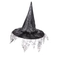 thumbnail image 2 of Sombreros de bruja de Halloween con punta puntiaguda, accesorios para disfraces de cosplay, disfraces de personajes Negro, 2 of 7