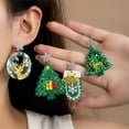 thumbnail image 3 of Faty-T Christmas Acrylic Double-layer Three-dimensional Earrings, Christmas Tree Bells In Bright Colors, Holiday Party Earrings, Christmas Earrings for Women, 3 of 8