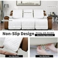 thumbnail image 4 of Easy-Going Recliner Sofa Cover, Reversible Couch Cover for 3 Seat Recliner, Split Sofa Cover for Each Seat, Furniture Protector with Elastic Straps for Kids, Dogs, Pets(3 Seater, White/White), 4 of 7