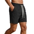 thumbnail image 2 of WIZUTIZ Mens Sweat Shorts Casual Drawstring Elastic Waist Waffle Workout Gym Short 7 inch Inseam Running Short with Pocket, 2 of 5
