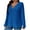 Blue, variant on Fashion Pullover Keyhole Neck Tops Women Solid Color Plus Size Fall and Winter Long Sleeve V-Neck Metal Buckle Sweaterloose Sweater Tops Sweater Blue