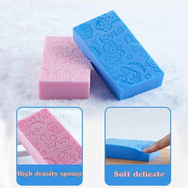 Exfoliating Bath Sponge, Asian Korean Bath Sponge For Shower 3 Pcs
