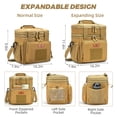 thumbnail image 2 of Holuxer Double Deck Large Tactical Lunch Bag for Adults, Leakproof Insulated Lunch Bag with Shoulder Strap, Lunch Cooler Box for Men Work Outdoor Picnic Trips, 20 Cans/16 L, Brown, 2 of 6