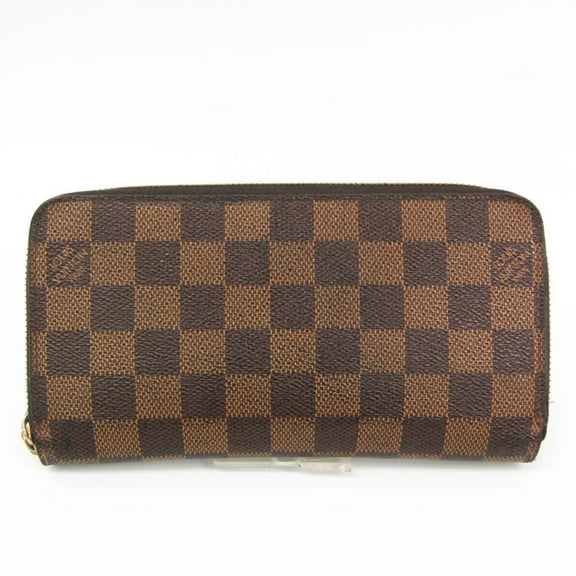 Pre-Owned Louis Vuitton Damier Zippy Wallet N60015 Unisex Damier Canvas Long Wallet (bi-fold) Ebene (Fair)