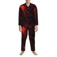 thumbnail image 3 of Vsdgher Red Spider On The Web Mens Pajama Set, Soft Warm Long Sleeve Sleepwear, Cozy Button-Down Pjs for Men-XX-Large, 3 of 7