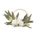 thumbnail image 6 of Sharprepublic Wood Bead Floral Wreath Artificial Flower Wreath Birthday Gift Front Door, 6 of 8