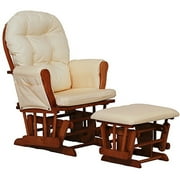 Stork Craft Custom Hoop Glider & Ottoman-Color:Yellow Gingham Cushions,Finish:Oak Finish