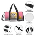 thumbnail image 6 of Xecao A Funny Cat print Round Travel Duffel Bag is a foldable gym bag with an inner pocket, perfect for travel sports, 6 of 8