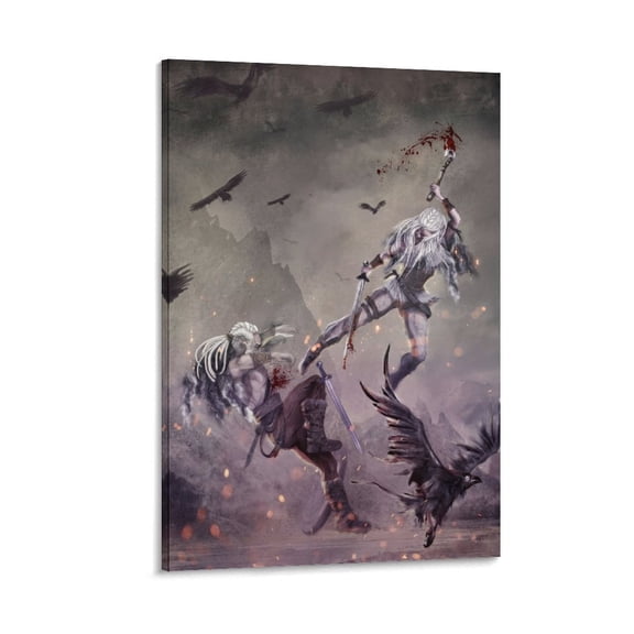 Norse Mythology Poster Viking Battle Art Poster Canvas Painting Decor Wall Print Photo Gifts Home Modern Decorative Posters 08x12inch(20x30cm)