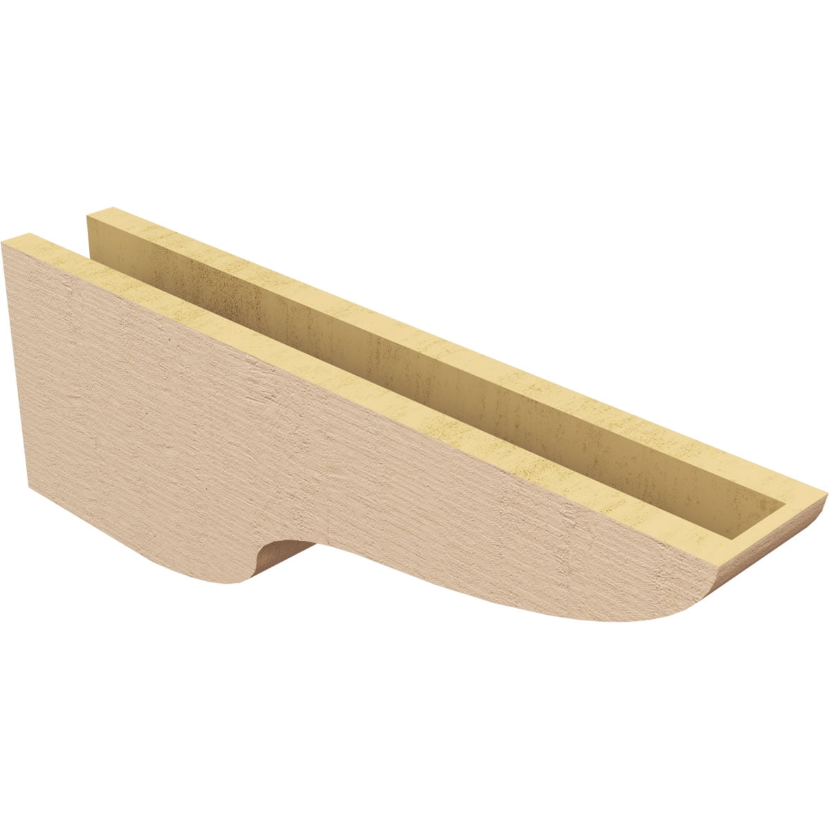 4"W x 24"D x 8"H Thin Greensboro Rough Cedar Woodgrain TimberThane Corbel, Primed Tan
