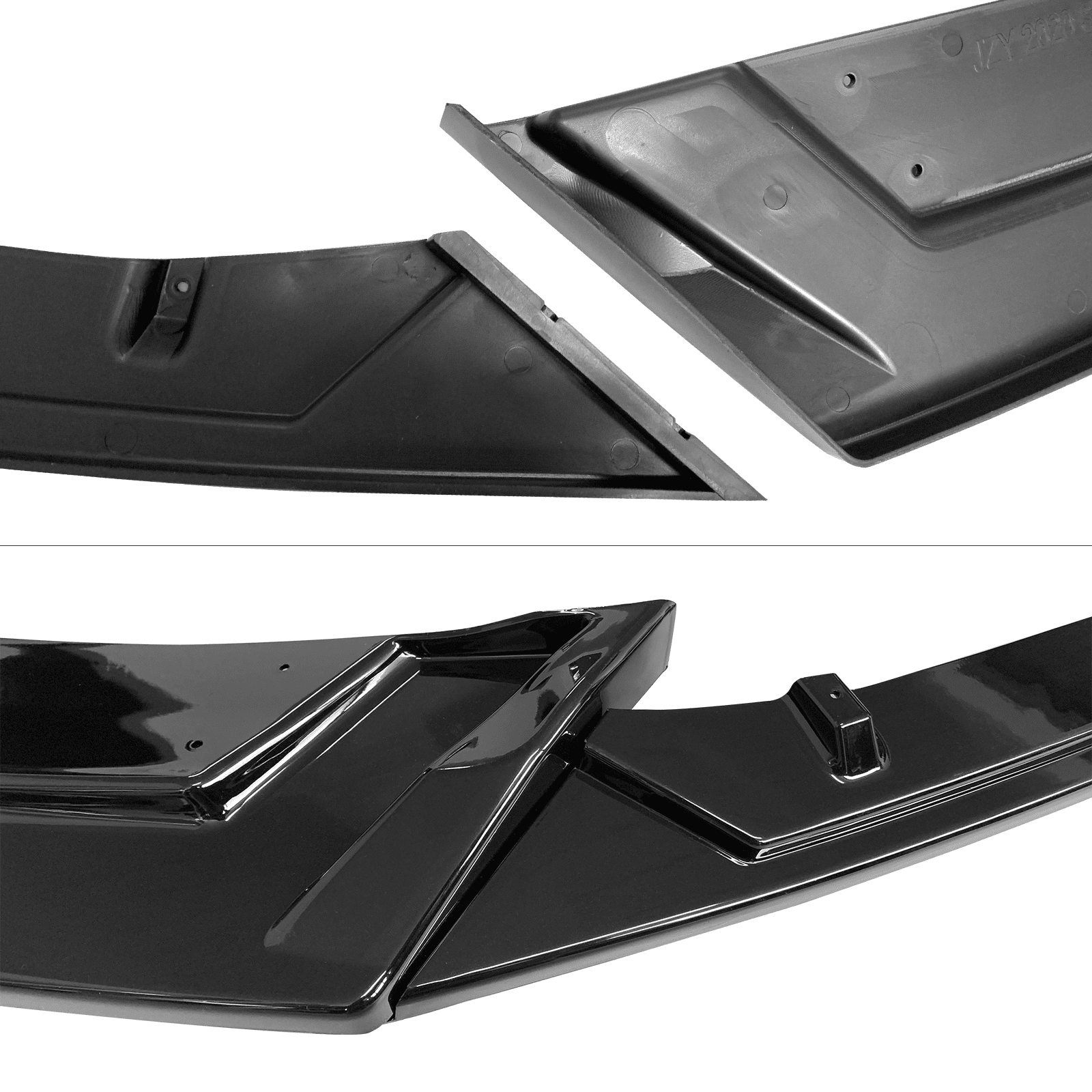 Ikon Motorsports Front Bumper Lip Compatible With 17-21 Honda Civic Hatchback & Si IKON Style Gloss Black Front Air Dam Chin Spoiler Splitter 3PCS