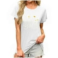thumbnail image 2 of QunYou Womens Graphic T Shirts Womens Tops Blouses Summer Tunic Tops Short Sleeve Solid Color Loose Round Neck Tees Shirts, 2 of 6