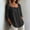 Black, variant on Women Gathered Square Neck Rollable Long Sleeve Crinkled Gauze Blouse, Three Button Henley Placket Loose Side Pocket Linen-Effect Casual Top for Spring Summer Daily Vacation Outfits (White,XL)