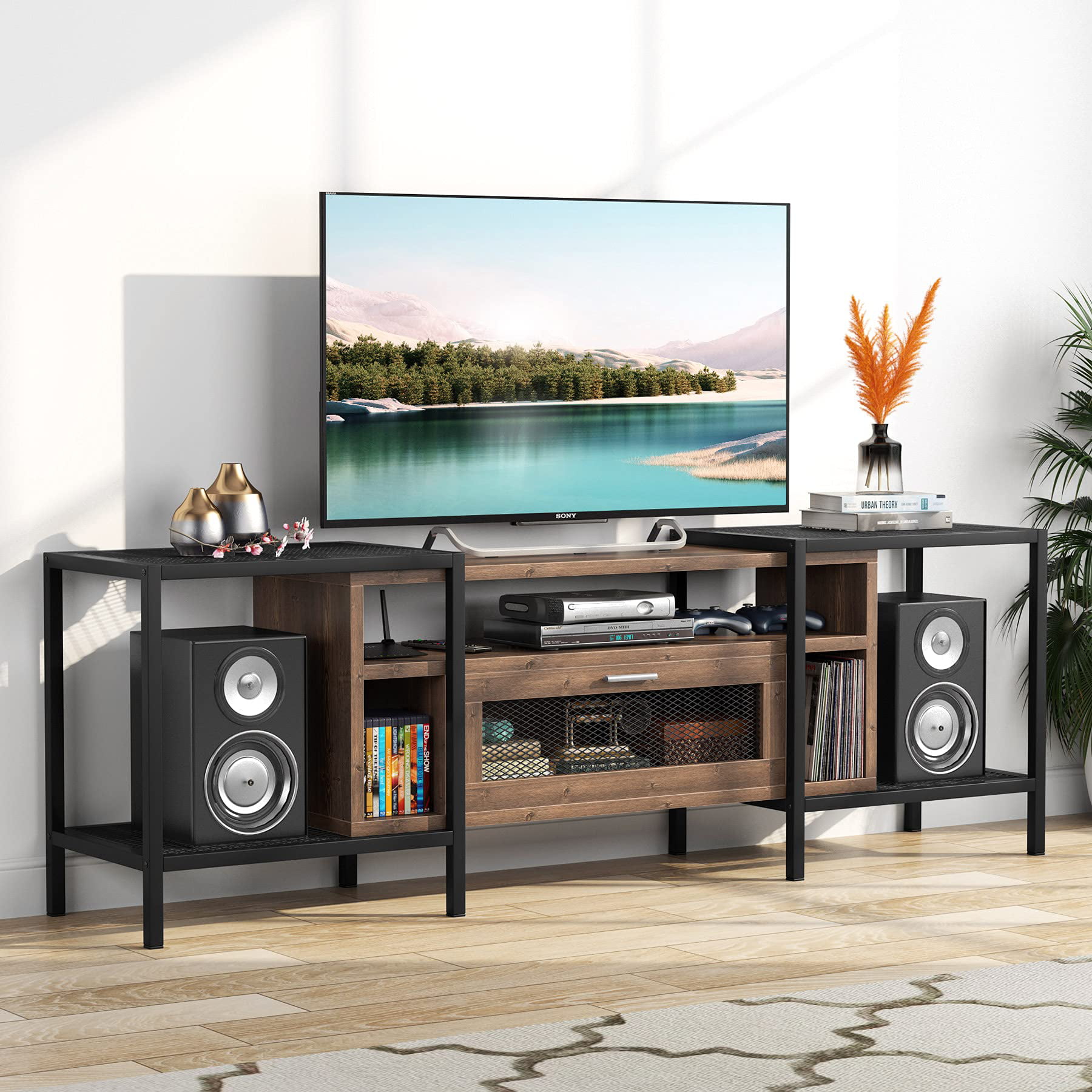 Tribesigns 75 Inch TV Stand for TVs Up to 85 inch, Media 