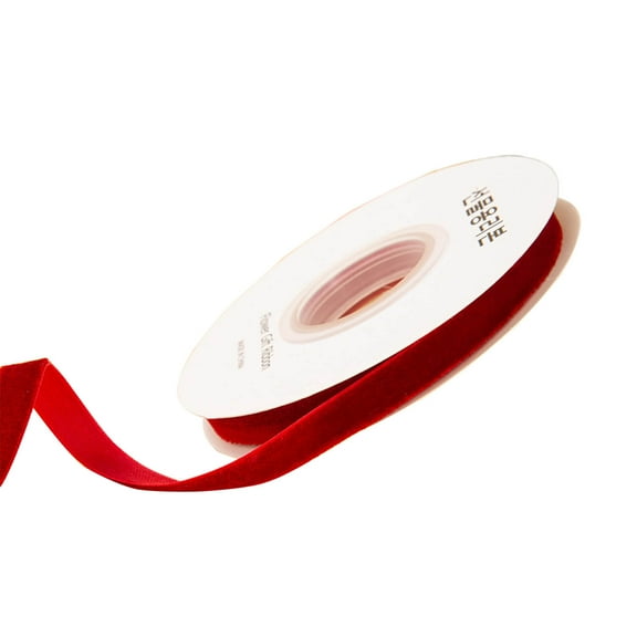 Comefolife Wine Velvet Ribbon, 21 FT Single Faced Red Ribbon for Gift Wrapping, Bow Making, Christmas Tree Decorations, Wreath Making and DIY Crafts