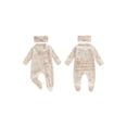thumbnail image 2 of BemeyourBBs Preemie Baby Girl Spring Summer Fall Winter Clothes Baby Girl Newborn Hospital Going Home Outfit Ruffled Footed Romper Collar Long Sleeve Bow Zipper Footie Jumpsuit with Headband, 2 of 9