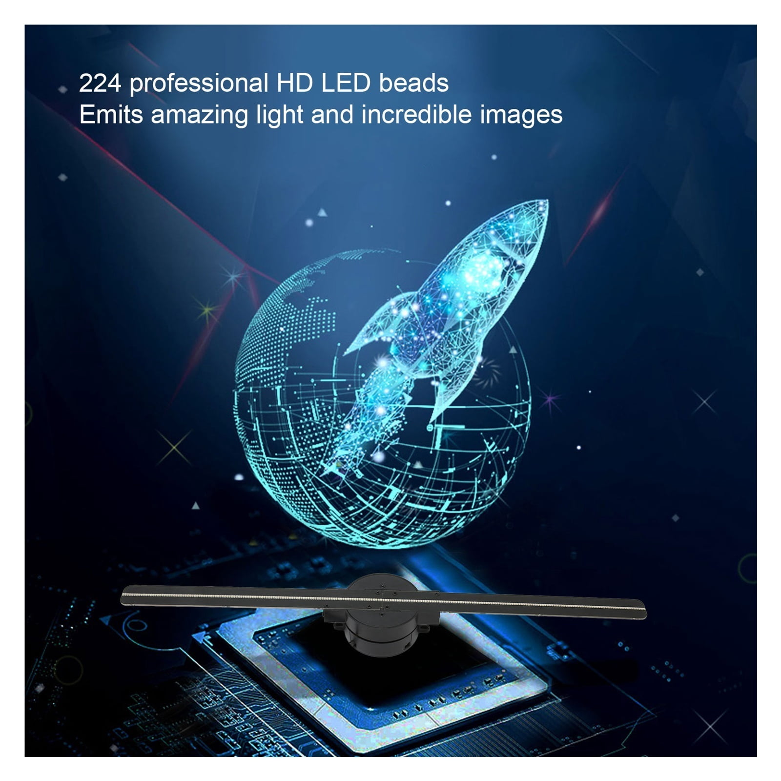 3D Hologram Fan 2000x224 Clear Projector for Business