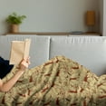 thumbnail image 3 of Southwestern Soft Flannel Fleece Blanket, Native Pattern Inspired by Caveman Drawings Prehistoric Art and Culture, Cozy Plush for Indoor and Outdoor Use, 50" x 70", Pale Yellow Brown, by Ambesonne, 3 of 5