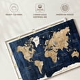 thumbnail image 6 of Elephant Stock Wood Textured World Map Wall Art - Horizontal Canvas Wall Art - Dining Room Wall Decor - Map Canvas - White And Blue Decor - 51" x 34", 6 of 8
