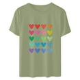 thumbnail image 5 of Diufon Hauts de la Saint-Valentin pour Femmes Décontracté Manches Courtes Col Rond Pull Chemise Imprimé Graphique Mignon Tendance, 5 of 5