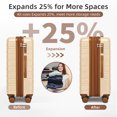 thumbnail image 3 of Oufan 5 piece Luggage Set Expandable Suitcase with TSA Lock & Spinner Wheels, ABS Hardside Suitcases with Duffel Bags & Wash Bag, 20/24/28IN, Brown, 3 of 5