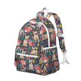 thumbnail image 2 of French Bulldog Dog and Flower Backpack for School,Cute School Bag,Schoolbag with Adjustable Shoulder Straps & Padded Back,13.4"x11"x4.7", 2 of 6