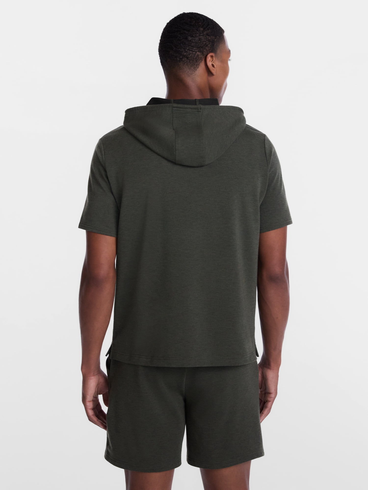 Athletic Works Men's and Big Men's Performance Coach Style Short Sleeve Hoodie Sweatshirt, Sizes XS-5XL